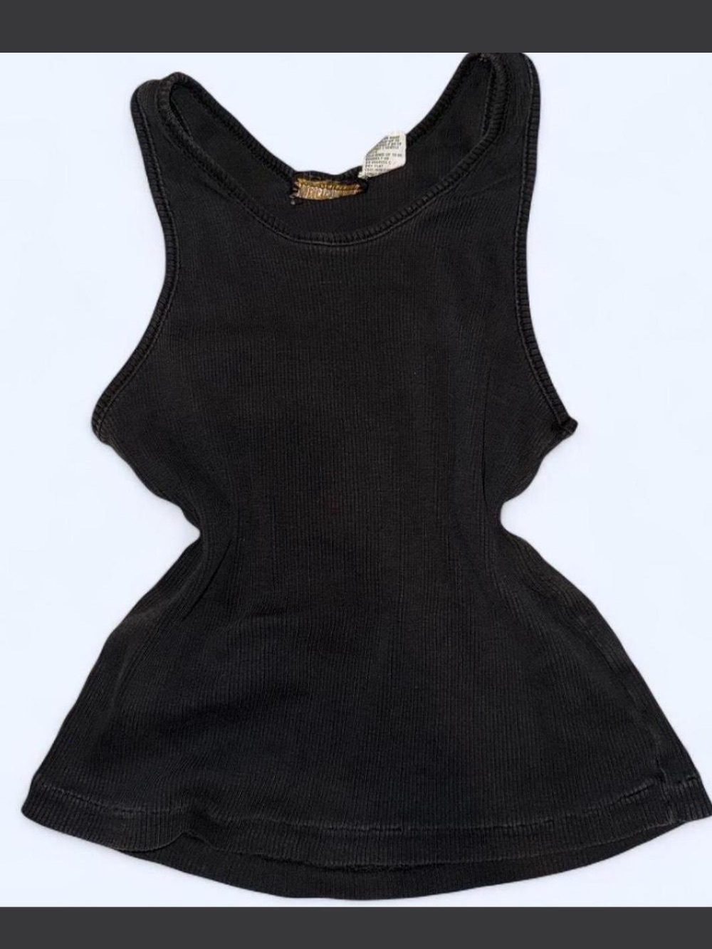 Black Ribbed Tank Top - Women's Racerback